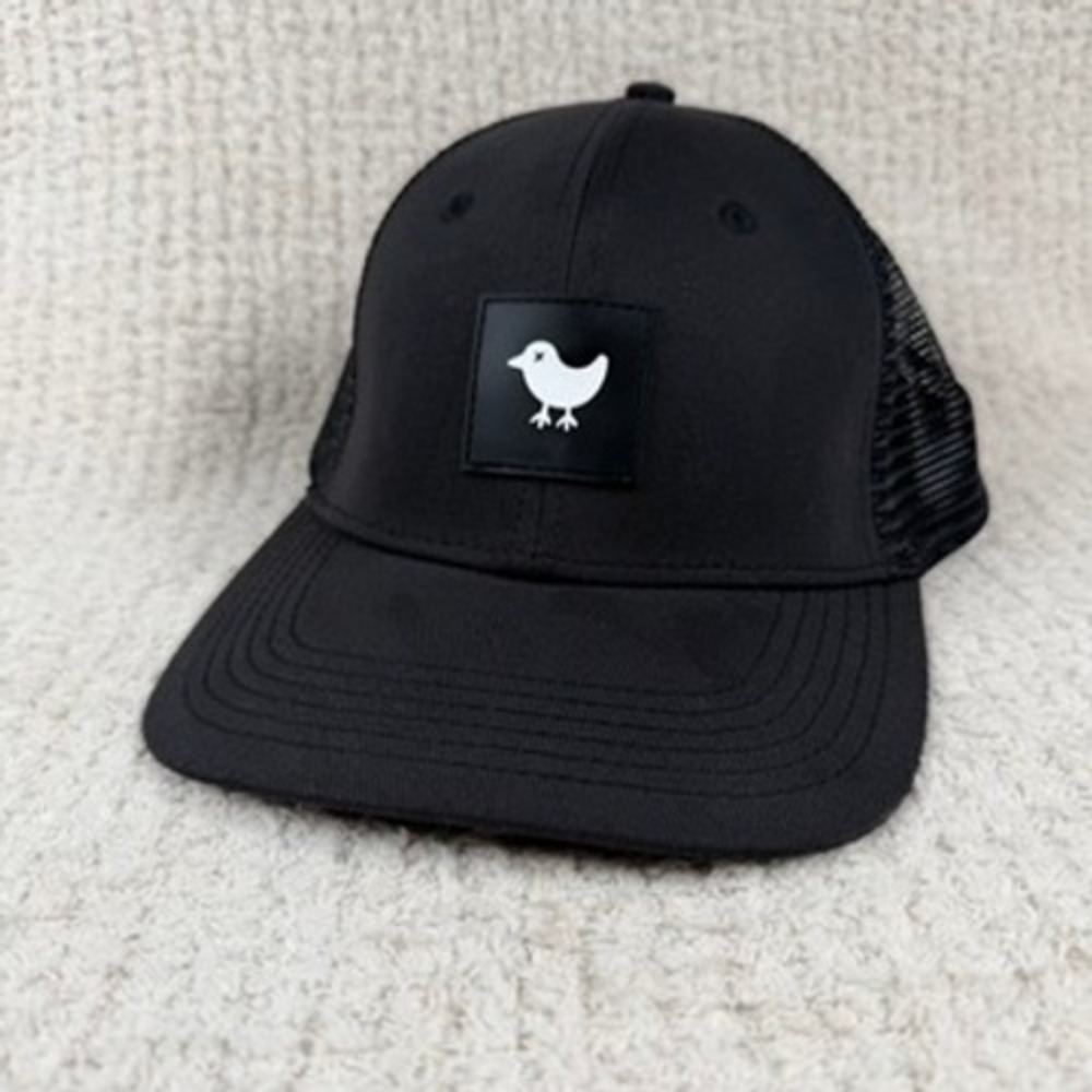 Bad Birdie Black Mesh Trucker Hat Snapback Bird Logo Recycled Cotton Cap